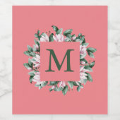 Monogramm-Quadrat-Blumen-Rahmenbuchstabe Weinetikett (Einzelnes Label)
