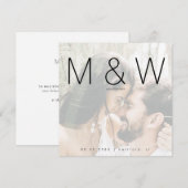 Monogramm-Quadrat für ein einzelnes Foto Save the  Date (Vorne/Hinten)