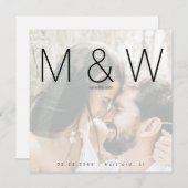 Monogramm-Quadrat für ein einzelnes Foto Save the Save The Date (Vorne/Hinten)