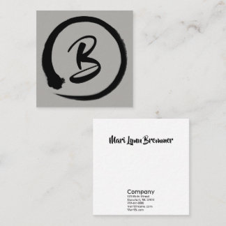 Monogramm quadratische businesscards in schwarzem visitenkarte