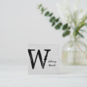 Monogramm Quadratische Visitenkarte (Stehend Vorderseite)