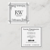 Monogramm Quadratische Visitenkarte (Vorne/Hinten)