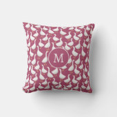 Monogramm Quirky White Gans Beerrot Cottagecore Kissen (Vorderseite)
