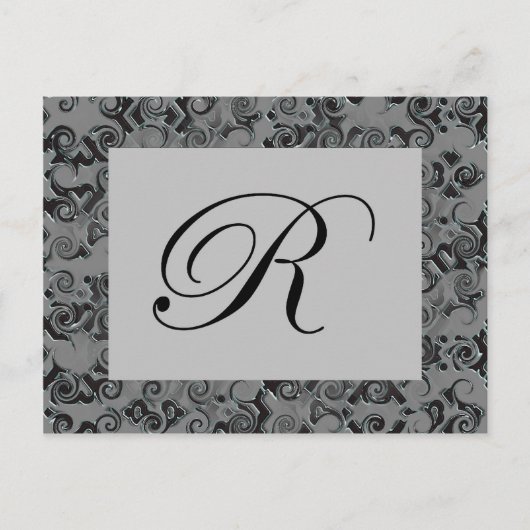 Monogramm R Postkarte (Vorderseite)