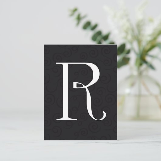 Monogramm R Postkarte (Stehend Vorderseite)