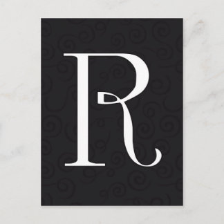 Monogramm R Postkarte