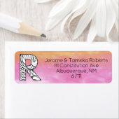 Monogramm "R" Winkelbuchstabe Orange Pink Wasserfa (Insitu)