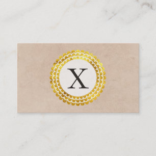 Monogramm Radial   Gold Visitenkarte