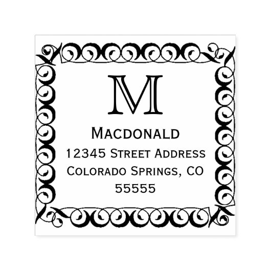 Monogramm-Rahmen - Briefmarke der selbstfarbigen A Permastempel (Design)