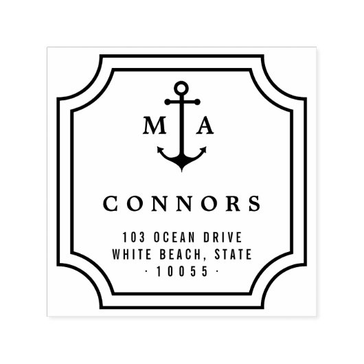 Monogramm-Rahmen zum Hochzeitskoppeln von selbstfa Permastempel (Design)