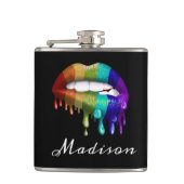 Monogramm Rainbow BittLippen Tropfen Flachmann (Vorderseite)