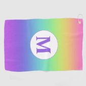 Monogramm Rainbow Golfhandtuch (Horizontal)