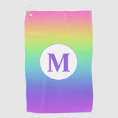 Monogramm Rainbow Golfhandtuch (Vorderseite)