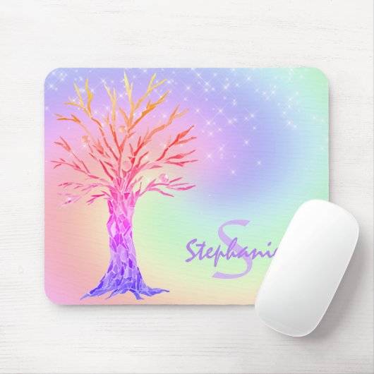 Monogramm Rainbow Mouse Pad Mousepad (Mit Mouse)
