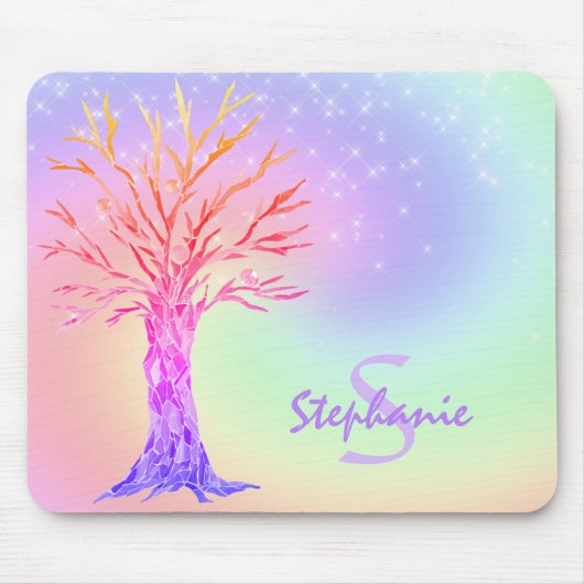 Monogramm Rainbow Mouse Pad Mousepad (Vorne)