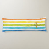 Monogramm Rainbow Name Initial Script Custom Seitenschläferkissen (Rückseite)