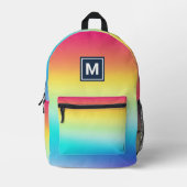 Monogramm Rainbow-Rucksack Bedruckter Rucksack (Vorderseite)