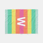 Monogramm Rainbow-Sherbet-Farbblock-Reihe Fleecedecke (Vorderseite (Horizontal))
