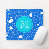 Monogramm Random Big Dots Blau-Weiß-Muster Mousepad (Mit Mouse)