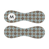 Monogramm-Raute Muster in Blau und Taupe Baseball (Paneele)
