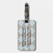 Monogramm-Rauten-Golf-Wappen Gepäckanhänger (Rückseite vertikal)