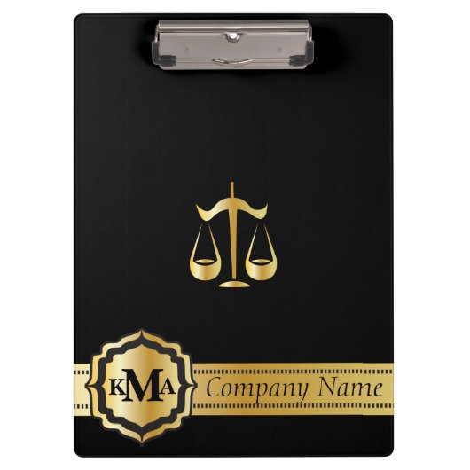 Monogramm | Recht | Rechtsanwälte | DIY Text Klemmbrett (Vorderseite)