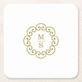 Monogramm Rechteckiger Pappuntersetzer