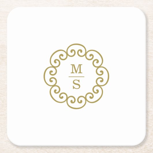 Monogramm Rechteckiger Pappuntersetzer (Vorderseite)