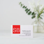 Monogramm Red Strip Consultant-Visitenkarte Visitenkarte (Stehend Vorderseite)