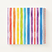 Monogramm Regenbogen Farbige Streifen Name Farbe Notizblock (Rückseite)