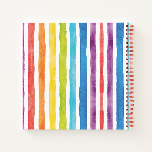 Monogramm Regenbogen Farbige Streifen Name Farbe Notizblock (Rückseite)