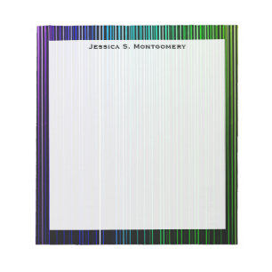 Monogramm Regenbogen-Lichtstreifen Notizblock