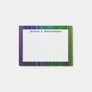 Monogramm Regenbogen-Lichtstreifen Post-it Klebezettel