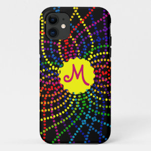 Monogramm-Regenbogen-Polka-Punkt-Blume iPhone Fall Case-Mate iPhone Hülle