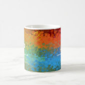 Monogramm Regenbogenfarben Abstrakt Kaffeetasse (Mittel)