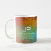 Monogramm Regenbogenfarben Abstrakt Kaffeetasse (Links)