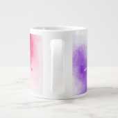Monogramm-Regenbogenfarben Farbige Abstrakte Vorla Jumbo-Tasse (Rückseite)