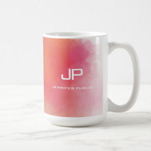 Monogramm-Regenbogenfarben Farbige Abstrakte Vorla Kaffeetasse