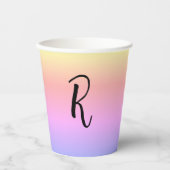 Monogramm-Regenbogenfarben Personalisiert Pappbecher (Vorderseite)