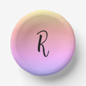Monogramm-Regenbogenfarben Personalisiert Pappteller (Vorderseite)