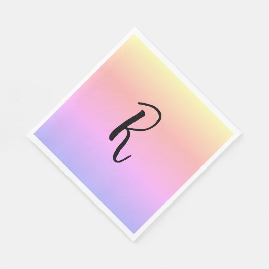 Monogramm-Regenbogenfarben Personalisiert Serviette (Ecke)