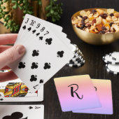 Monogramm-Regenbogenfarben Personalisiert Spielkarten (In Situ)
