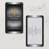 Monogramm, Reichtums-Strategie-Berater, Visitenkarte (Vorne/Hinten)
