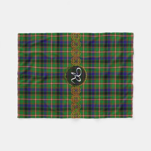 Monogramm-ReidTartan Fleecedecke (Vorderseite (Horizontal))