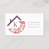 Monogramm-Reinigungsdienste Visitenkarte (Vorderseite)