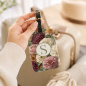Monogramm-Reise-Geschenk Lila Grün Floral Gepäckanhänger