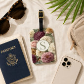 Monogramm-Reise-Geschenk Lila Grün Floral Gepäckanhänger