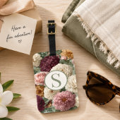 Monogramm-Reise-Geschenk Lila Grün Floral Gepäckanhänger
