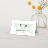 Monogramm Reiseziel thematische Hochzeit Platzkarte (Rückseite)