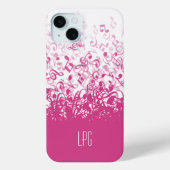 Monogramm Rennen Musiknoten Fuchsia Pink Case-Mate iPhone Hülle (Rückseite)